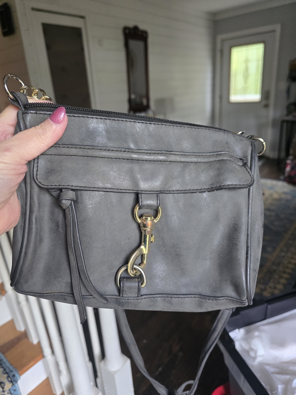 Crossbody Bag in Gray/Green